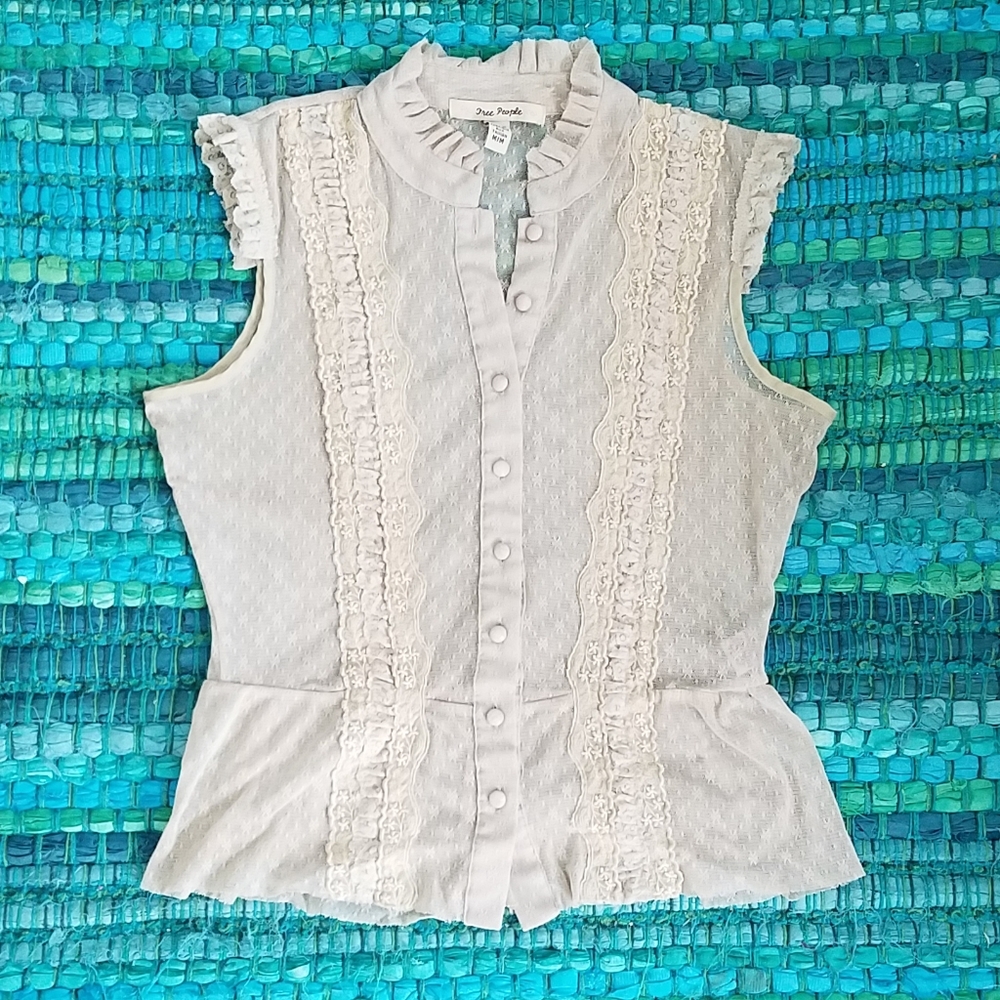 Free People peplum lace tank